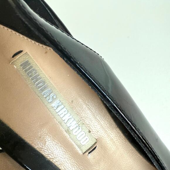 Nicholas Kirkwood Black Patent Leather Platform Slingback Heels Size 37 (US 7) - Picture 5 of 10